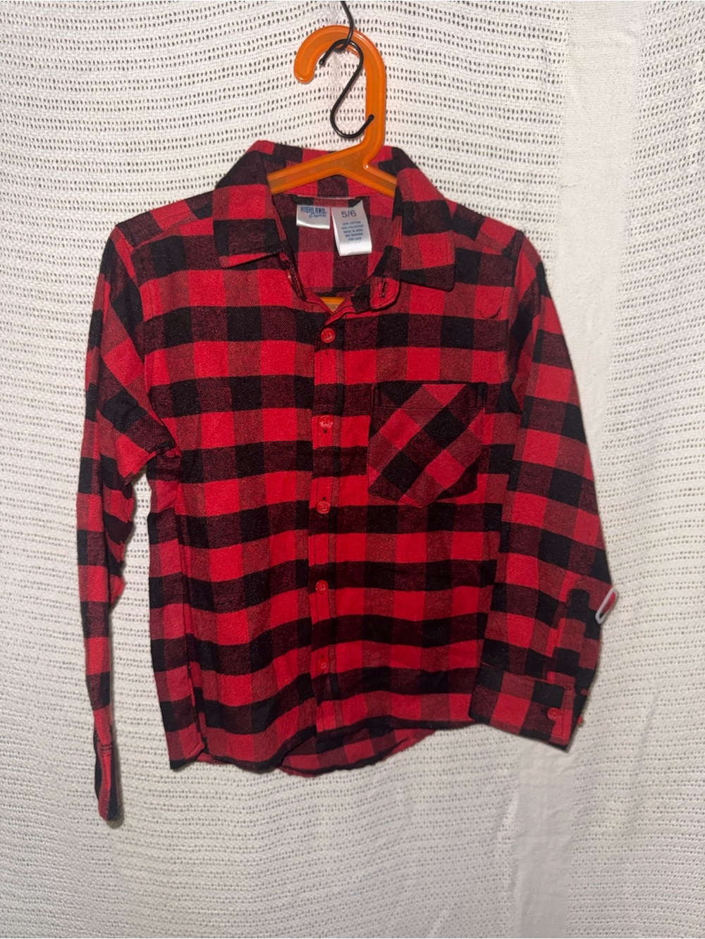 Red and Black Buffalo Plaid Button-Up Shirt